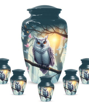 Personalized Owl Urn for Mom – Custom Owl Cremation Urn for Ashes