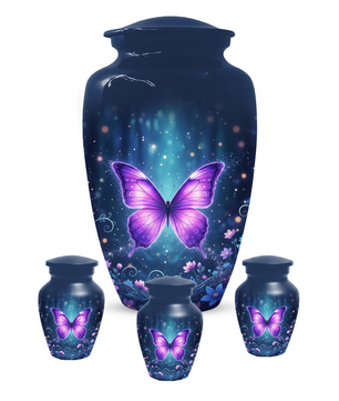 Purple Butterfly Urn for Ashes, Custom Butterfly Cremation Urn