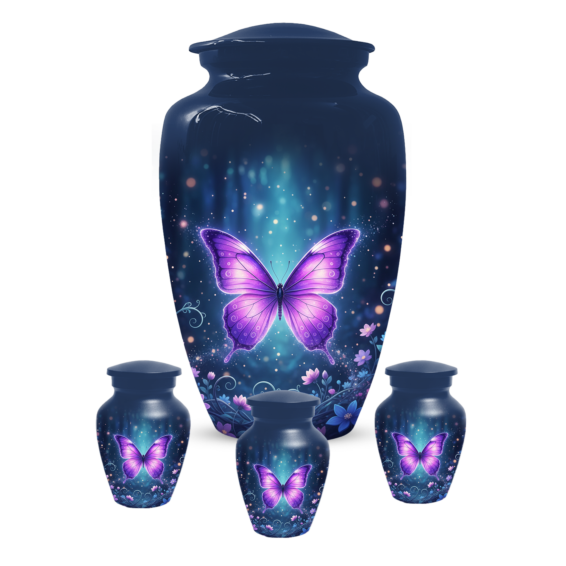 Purple Butterfly Urn for Ashes, Custom Butterfly Cremation Urn