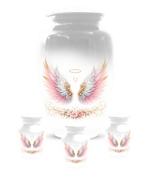 Personalized Angel Wings Cremation Urn for Human Ashes | Custom Adult Urn