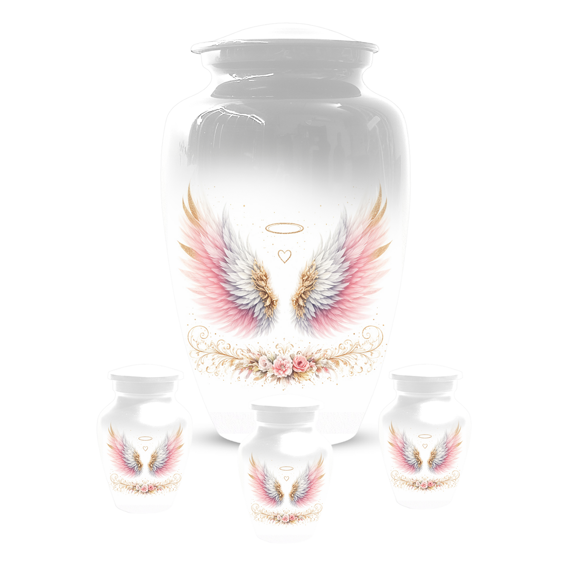 Personalized Angel Wings Cremation Urn for Human Ashes | Custom Adult Urn
