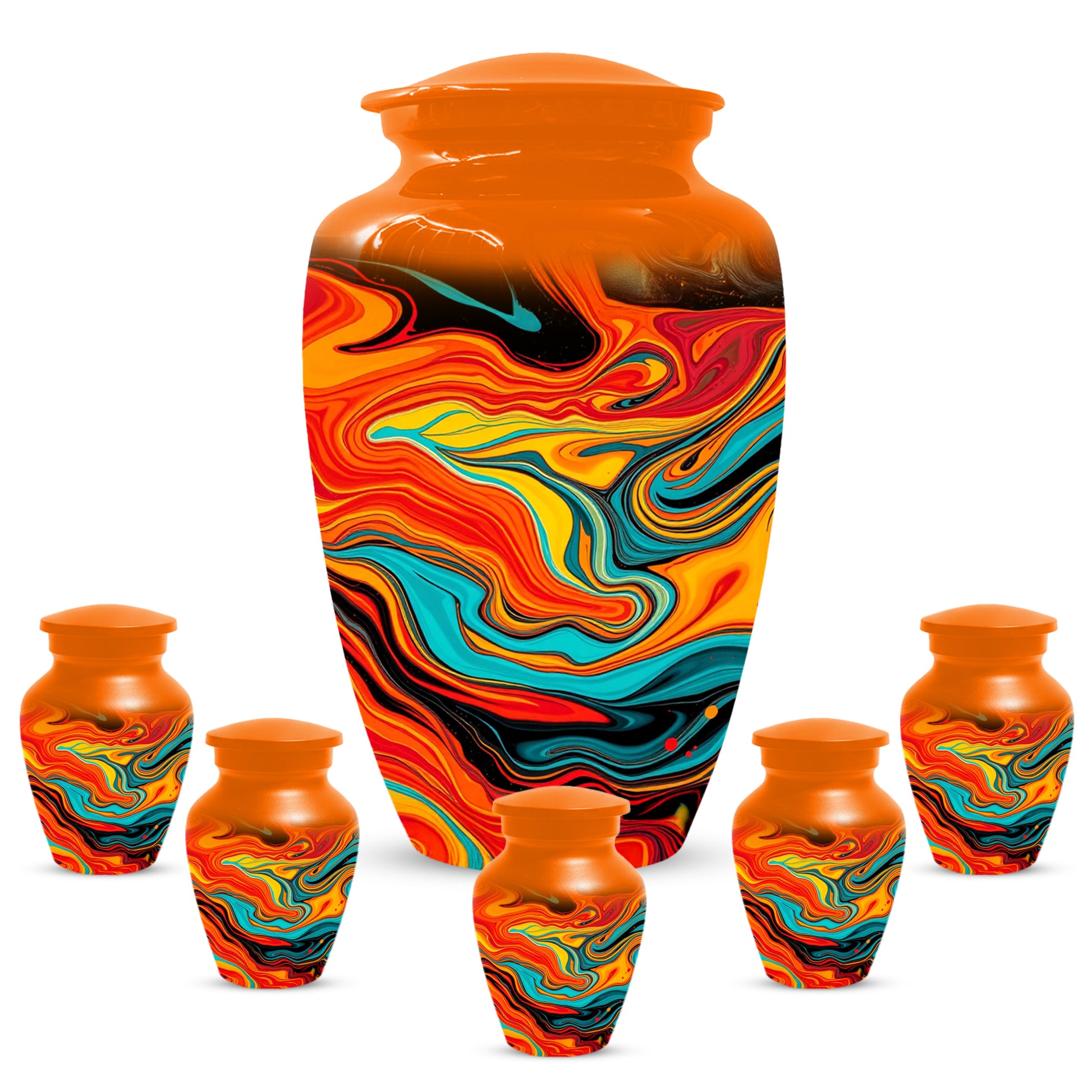 Abstract Art Cremation Urn for Ashes – Custom Colorful Memorial Urns for Men & Women