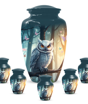 Snowy Owl Urn for Mom – Custom Owl Cremation Urns for Ashes | Adult Female Funeral Keepsake