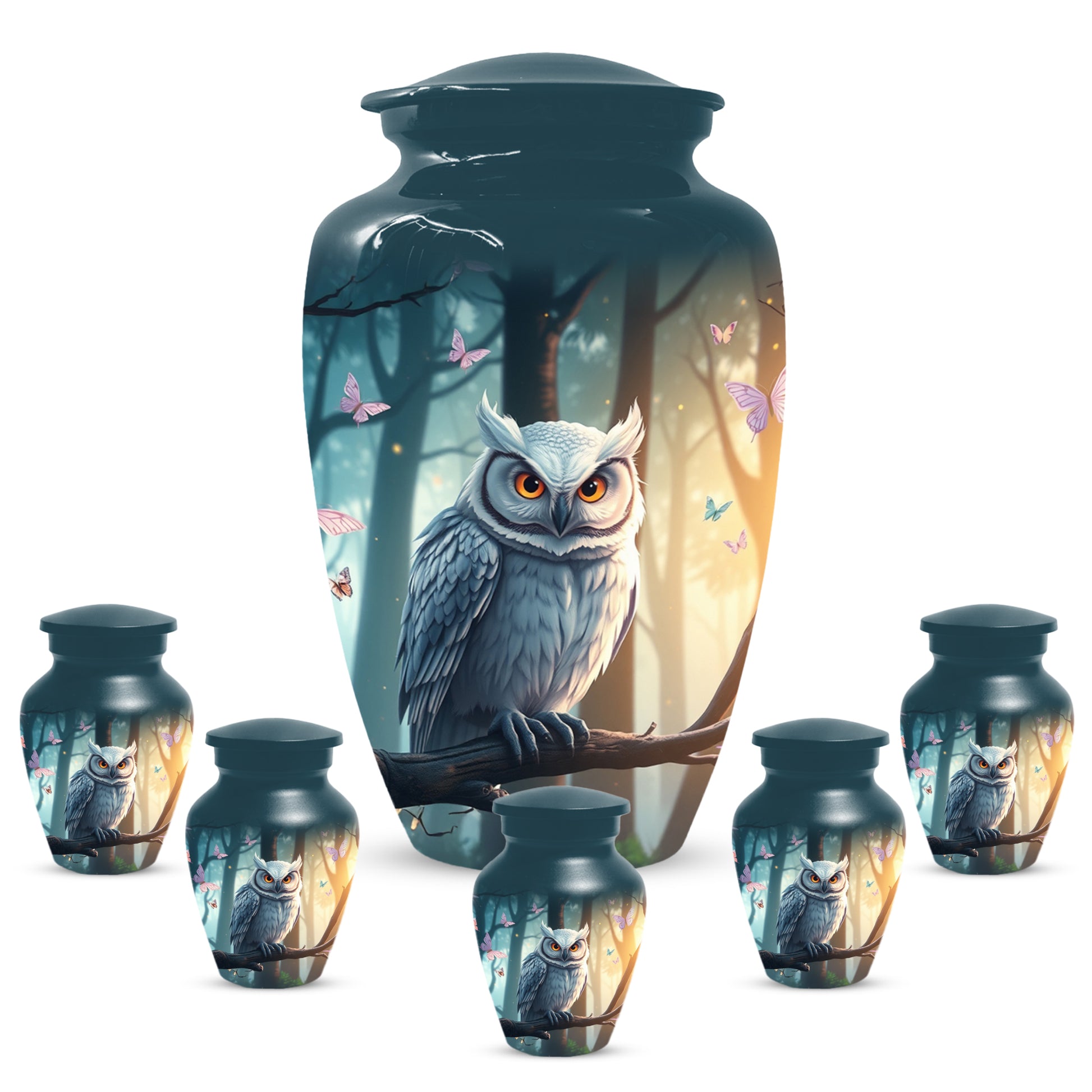 Snowy Owl Urn for Mom – Custom Owl Cremation Urns for Ashes | Adult Female Funeral Keepsake