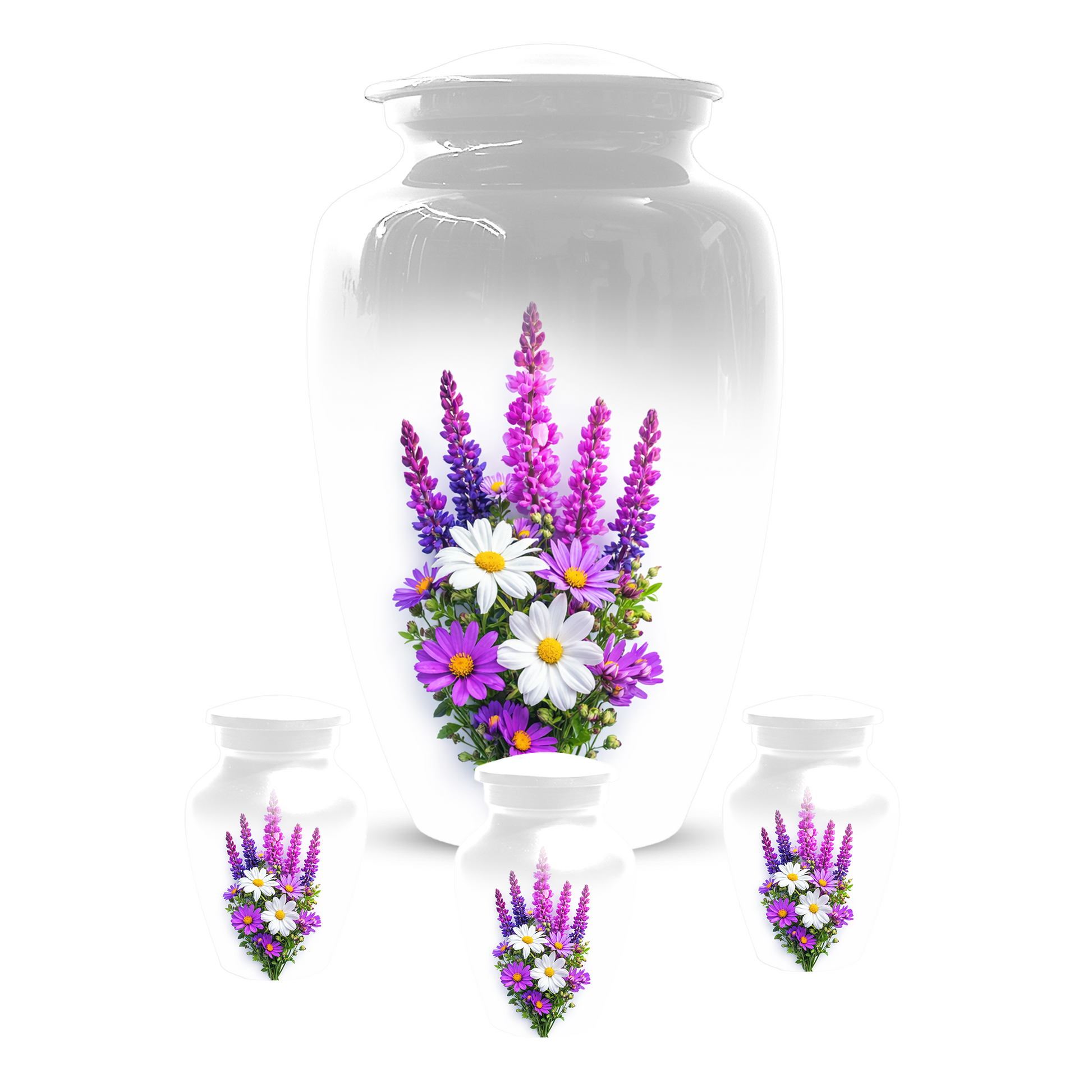 Wildflower Urn for Ashes, Custom Floral Cremation Urn for Mom