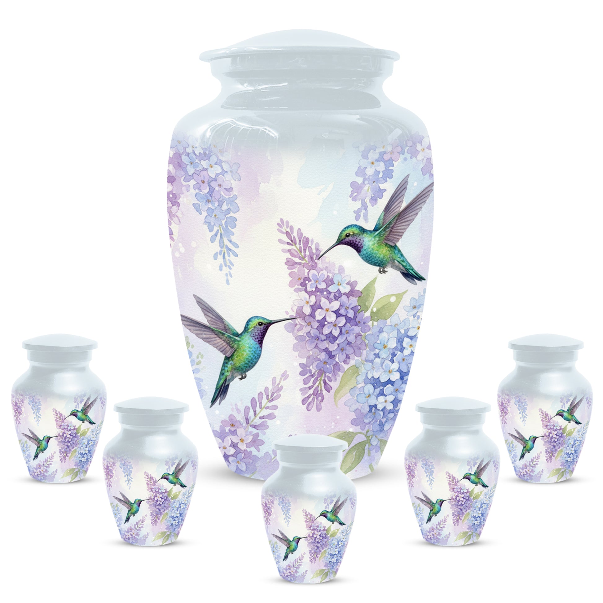 Hummingbird Floral Adult Urn for Human Ashes | Personalized Adult Cremation Urn