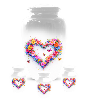 Butterfly Heart Urn for Ashes, Custom Floral Cremation Urn for Mom