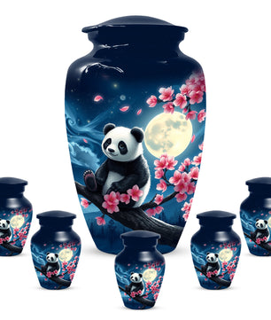 Panda Moon Urn for Ashes - Personalized Cherry Blossom Memorial for Mom | Cremation Urns for Mother