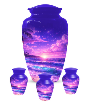 Personalized Beach Cremation Urn for Ashes | Ocean Wave Memorial Urn