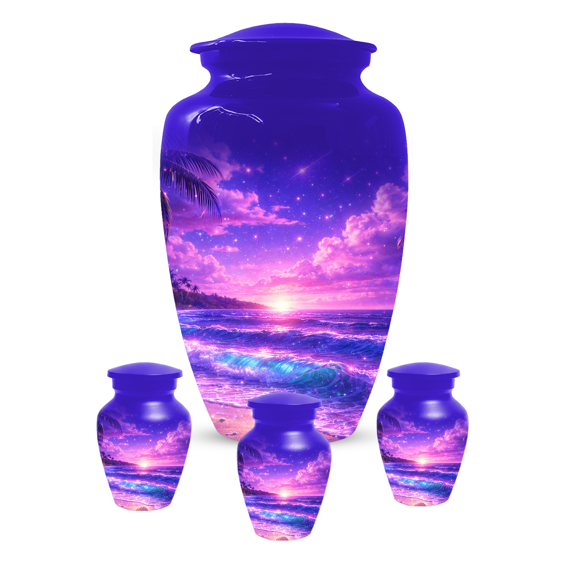 Personalized Beach Cremation Urn for Ashes | Ocean Wave Memorial Urn