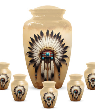Native Urn for Human Ashes | Native American Inspired Adult Cremation Urn Memorial