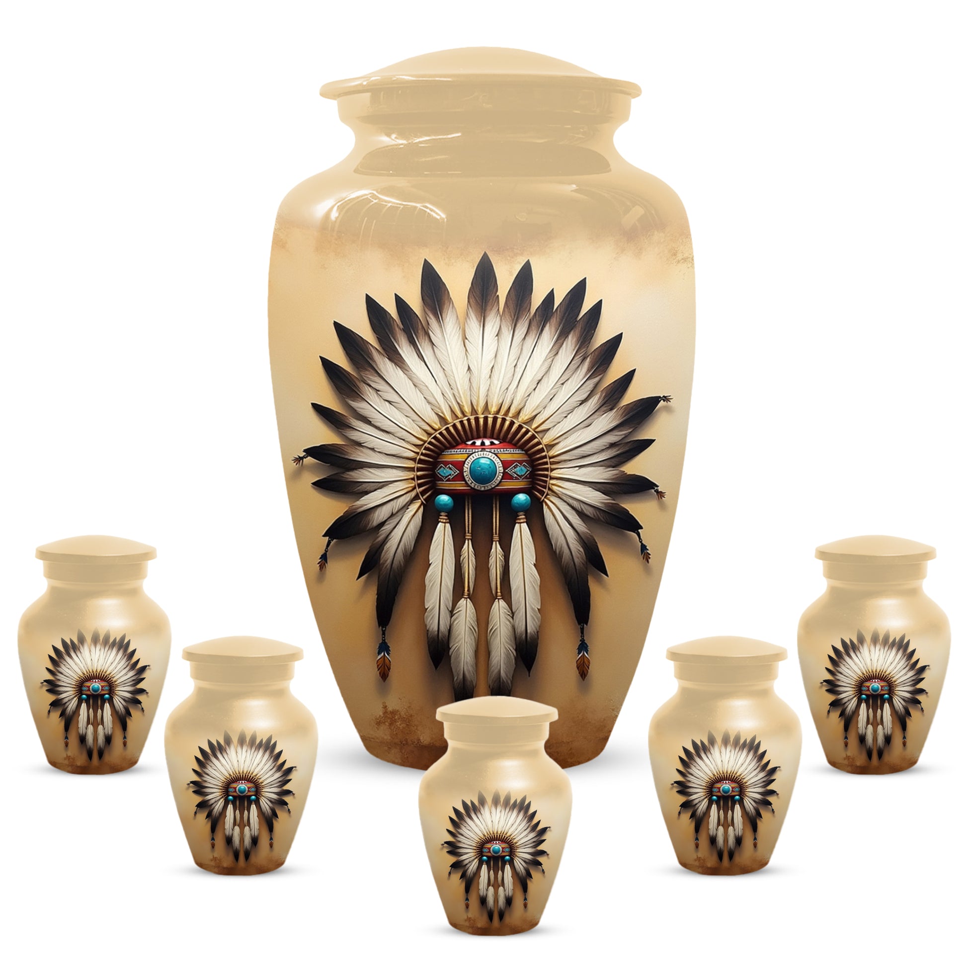 Native Urn for Human Ashes | Native American Inspired Adult Cremation Urn Memorial