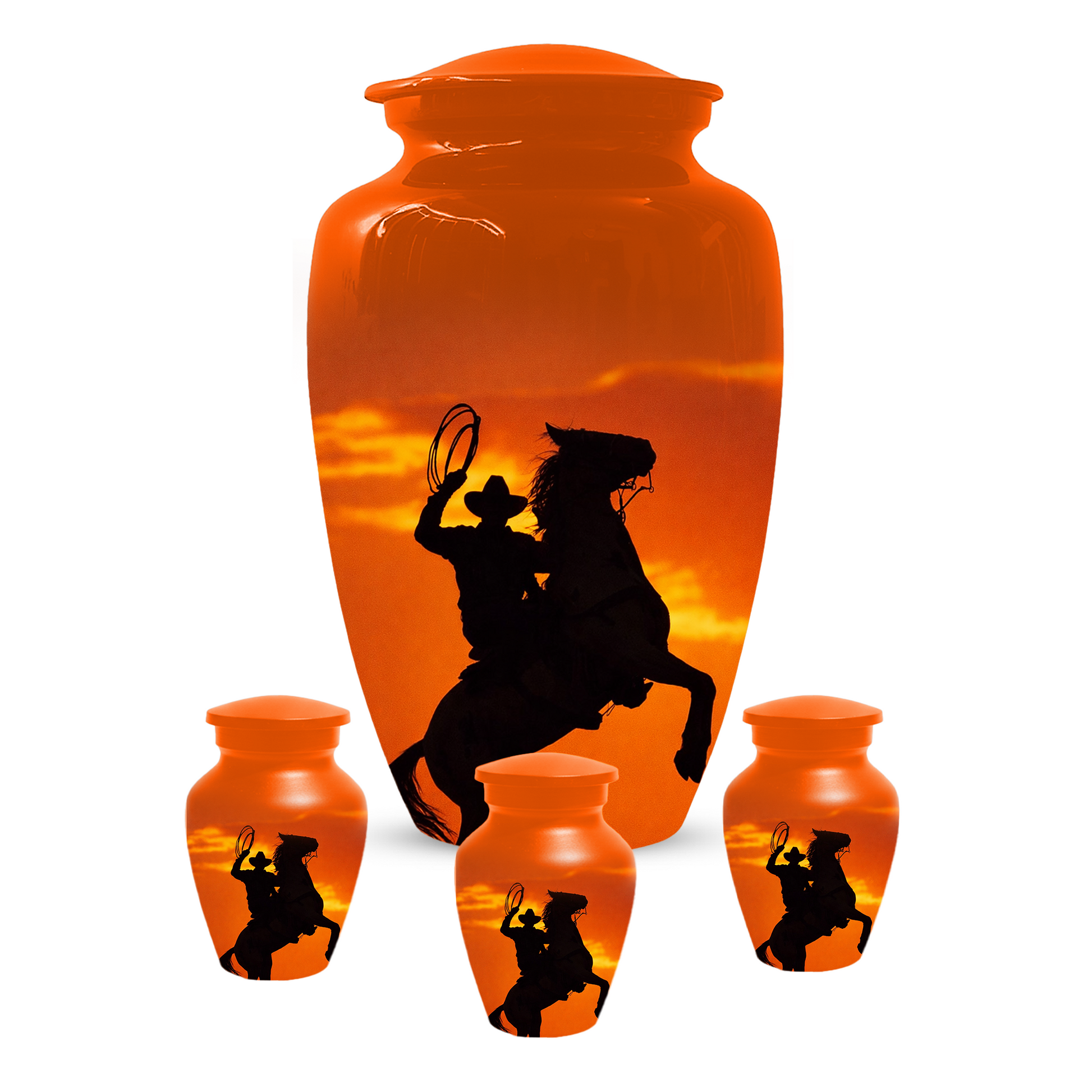Personalized Cowboy Urn for Ashes | Western Horse Cremation Urn for Dad