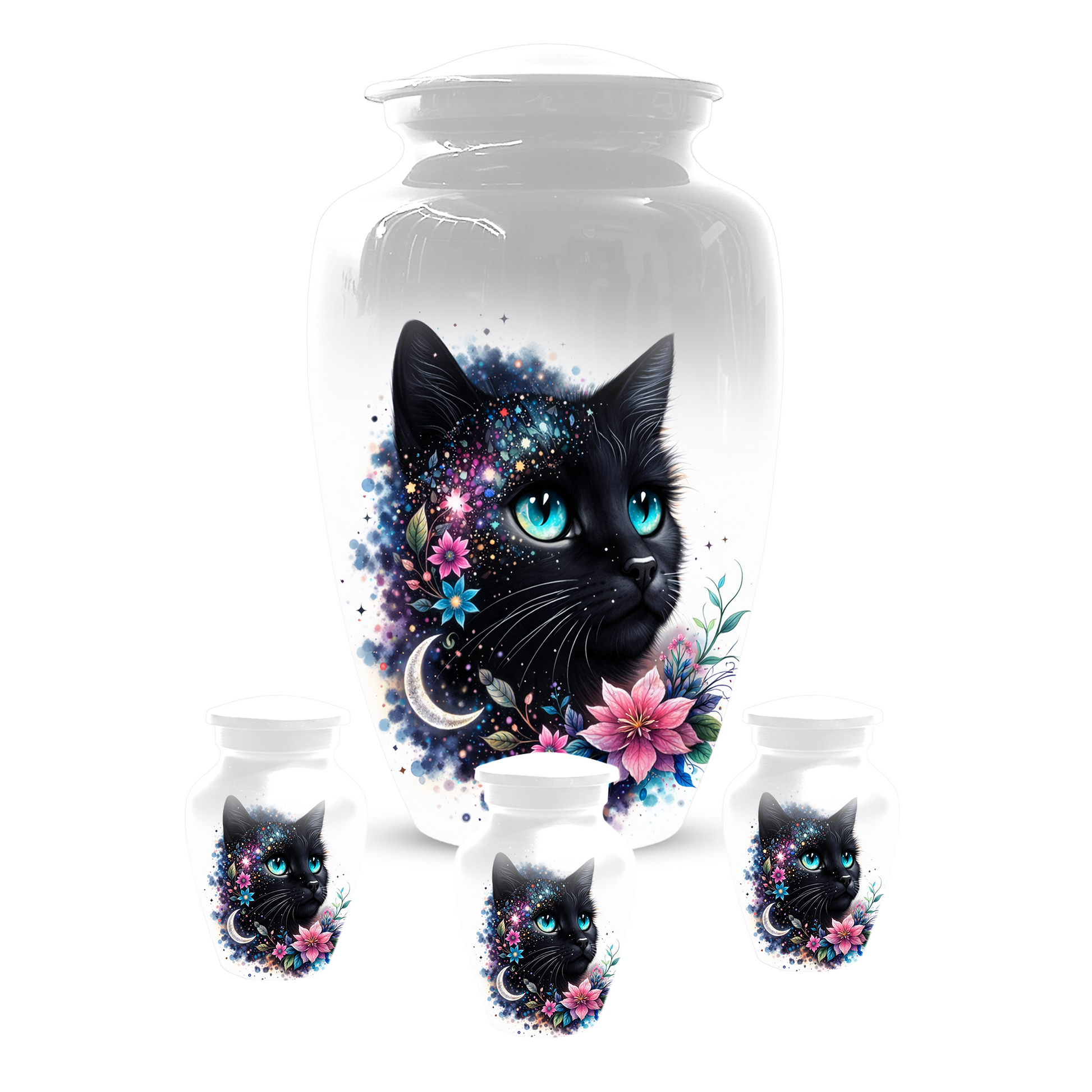 Black Cat Urn for Ashes, Custom Cat Memorial Urn, Pet Cremation Urn