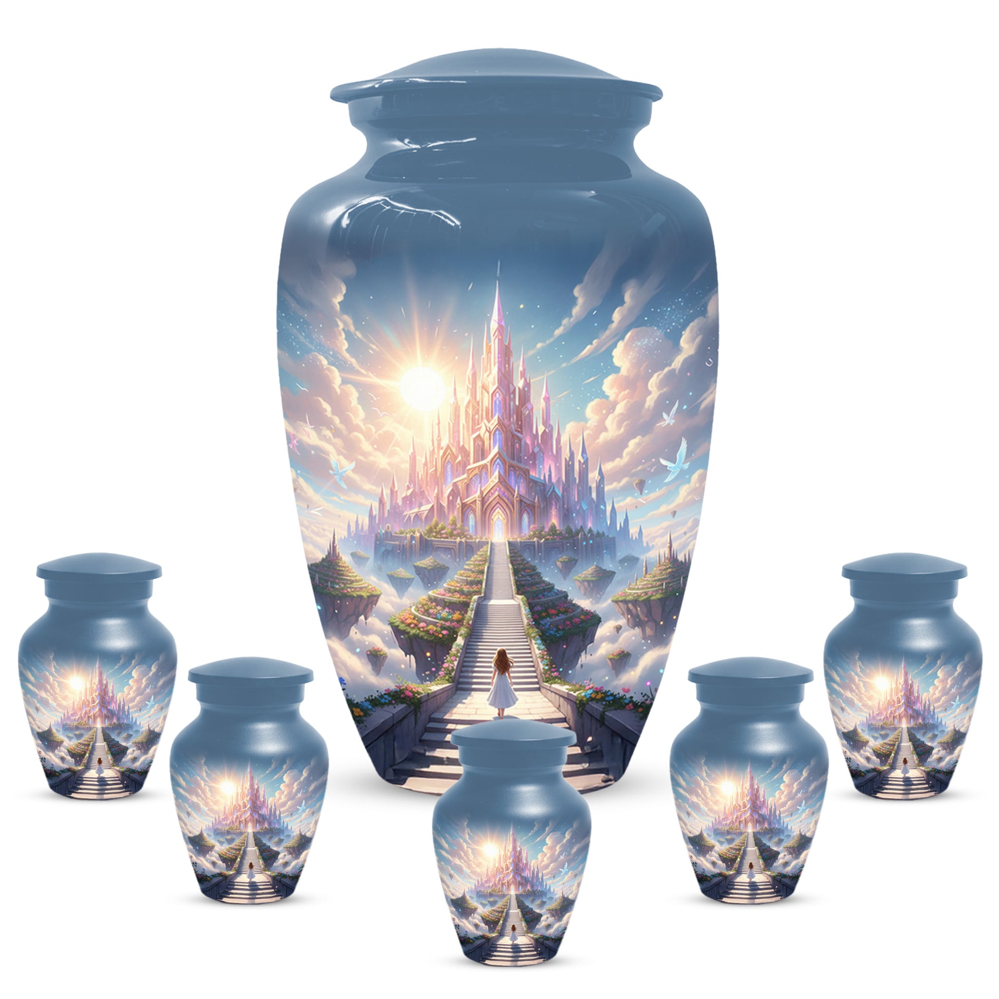 Heaven Stairway Urn for Mom – Custom Angel Memorial Cremation Urn for Ashes