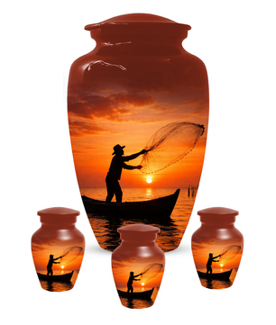 Personalized Fishing Urn for Ashes | Gone Fishing Memorial Urn