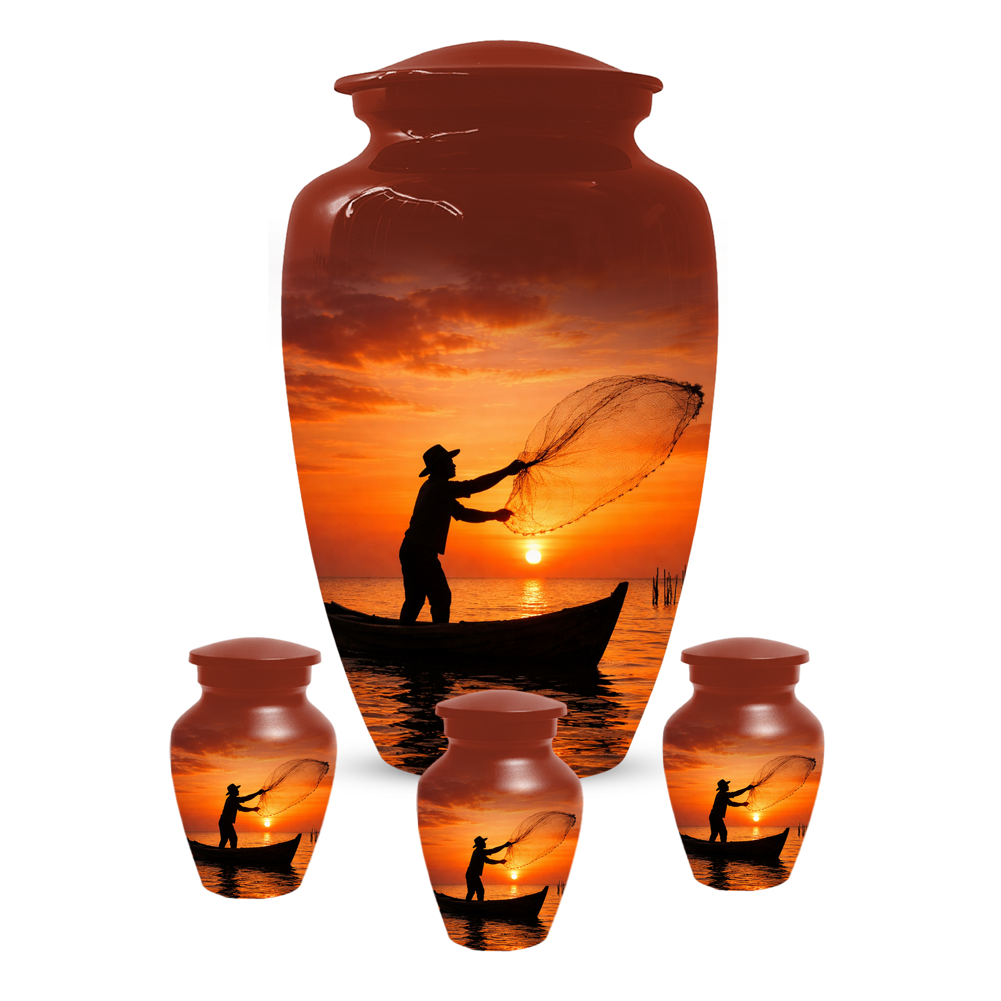Personalized Fishing Urn for Ashes | Gone Fishing Memorial Urn