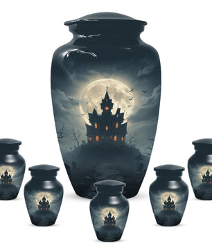 Gothic Haunted House Adult Urn for Human Ashes | Halloween Memorial Adult Cremation Urn for Ashes