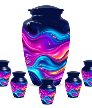 Abstract Wave Urn for Dad – Custom Keepsake Cremation Urn for Ashes