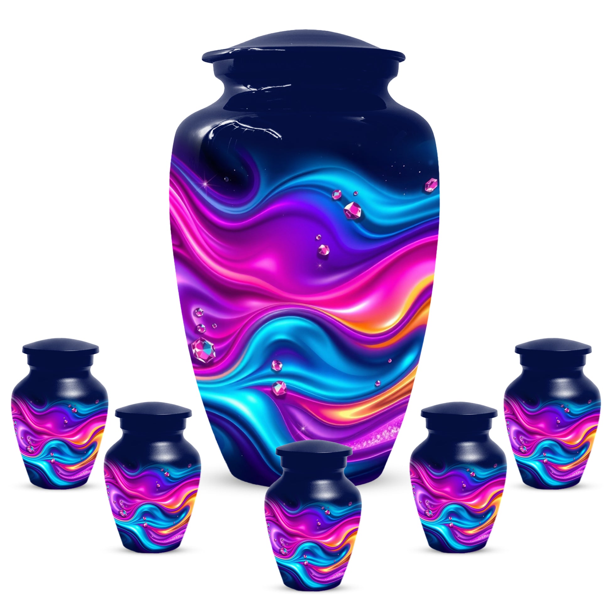 Abstract Wave Urn for Dad – Custom Keepsake Cremation Urn for Ashes