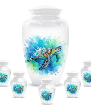 Turtle Urn for Human Ashes | Peaceful Turtle Adult Cremation Urn & Nature Memorial