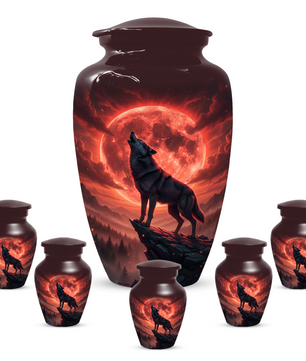 Wolf Urn for Dad – Custom Howling Wolf Cremation Urns for Ashes