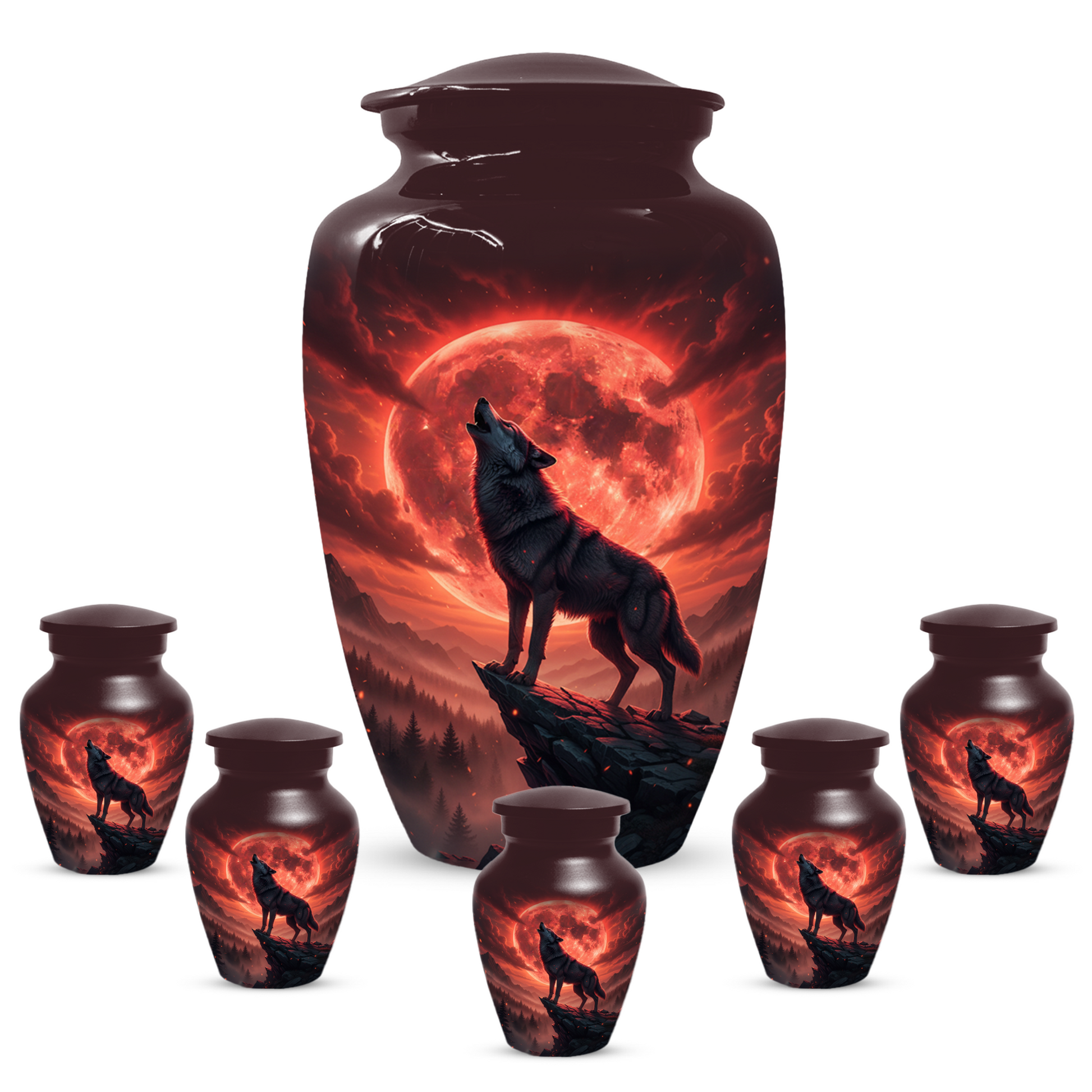 Wolf Urn for Dad – Custom Howling Wolf Cremation Urns for Ashes