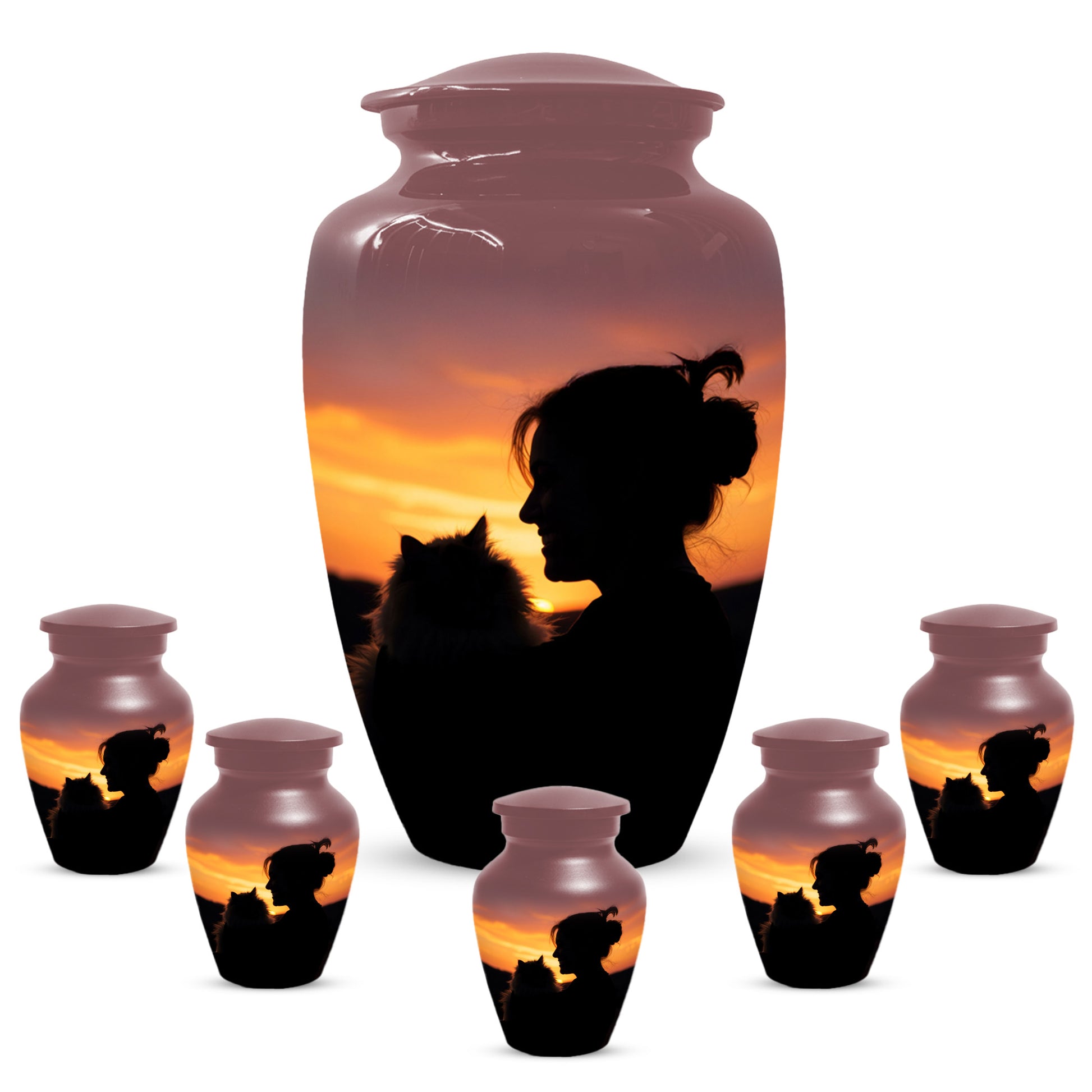Personalized Cat Urn for Ashes | Custom Metal Pet Memoria
