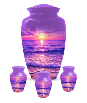 Personalized Ocean Sunset Cremation Urn | Adult, Large, Mini & Keepsake Urn for Human Ashes