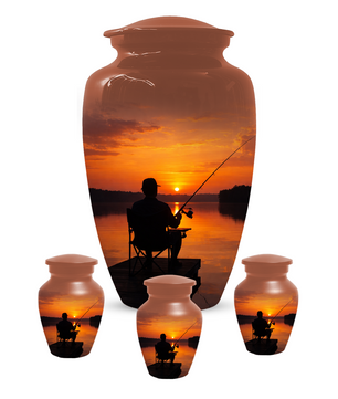Fishing Cremation Urn for Dad | Personalized Gone Fishing Urn for Human Ashes