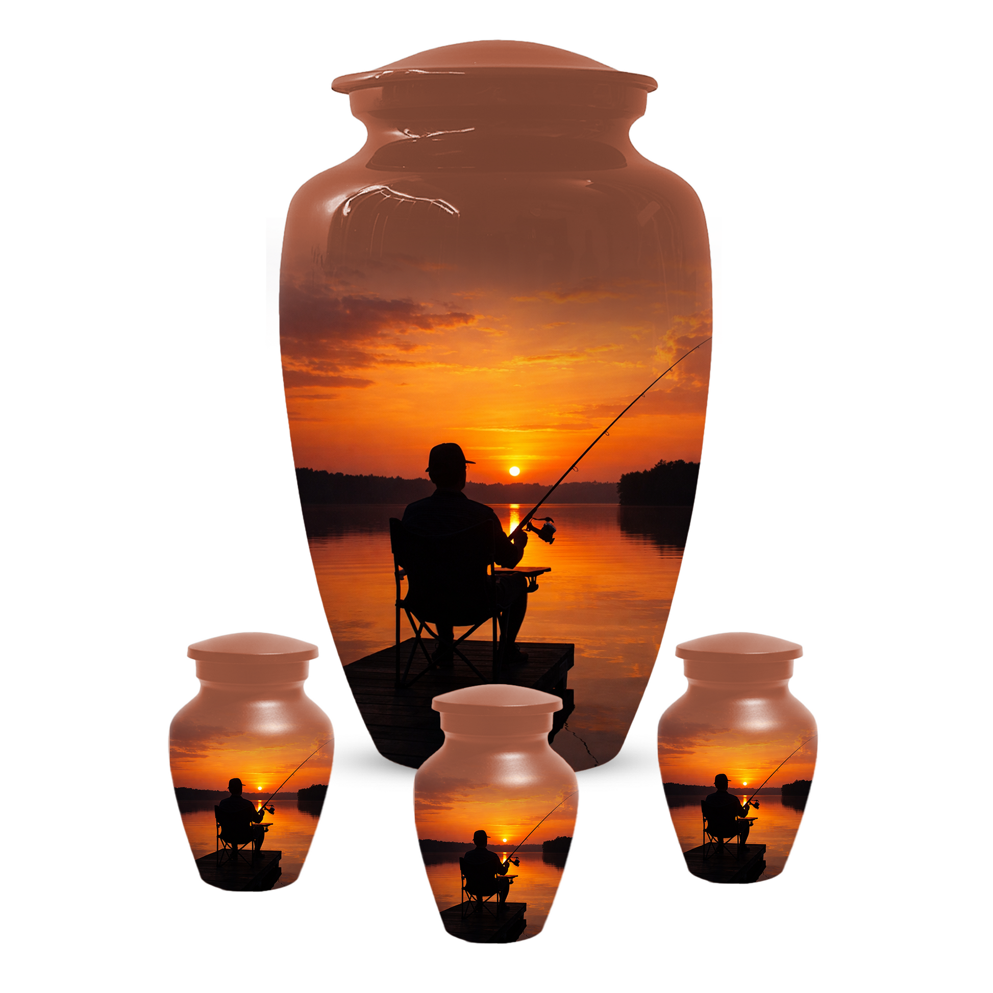 Fishing Cremation Urn for Dad | Personalized Gone Fishing Urn for Human Ashes