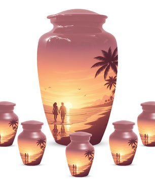 Beach Sunset Cremation Urn for Human Ashes | Personalized Adult Urn, Ocean Theme Urn & Beach Keepsake Urn