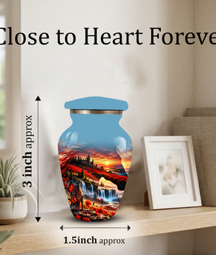 Personalized Fantasy Cremation Urn for Ashes, Red Butterfly Castle Memorial Urn, Custom Adult Urn