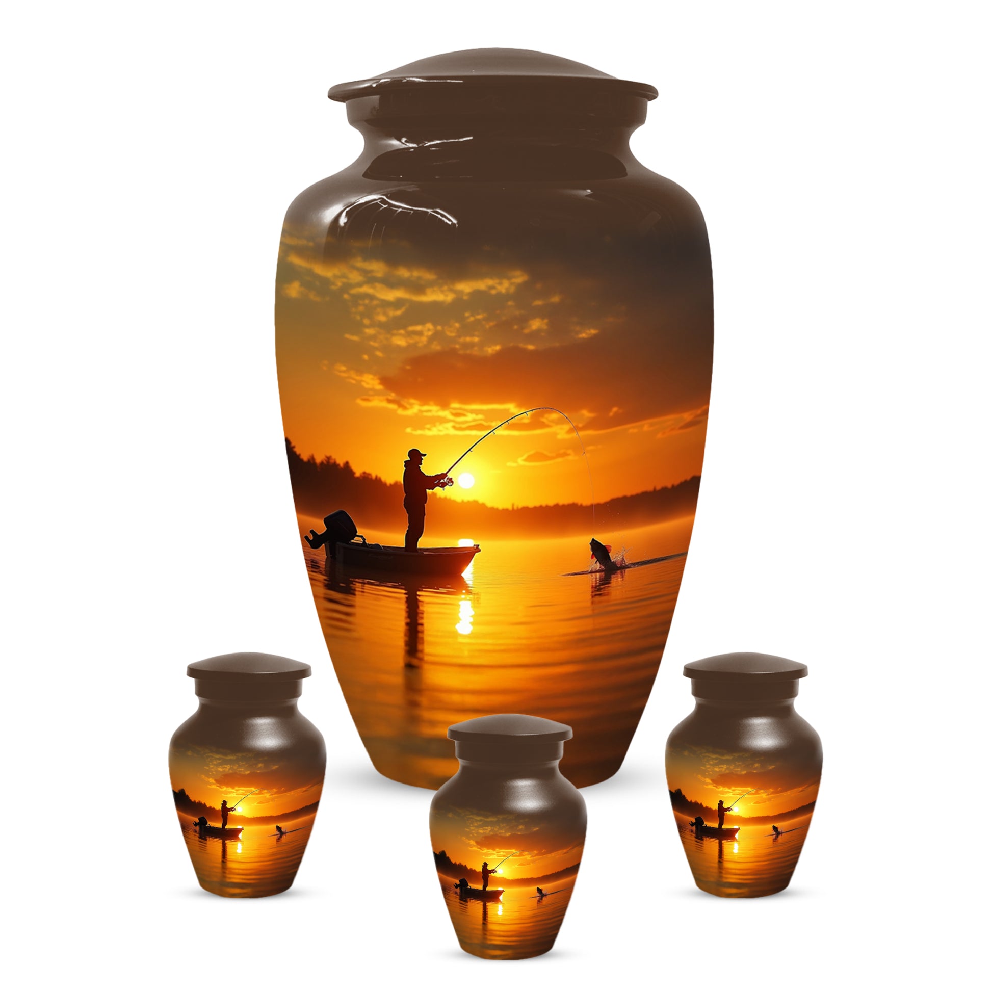 Fishing Urn for Human Ashes | Gone Fishing Cremation Urn for Dad