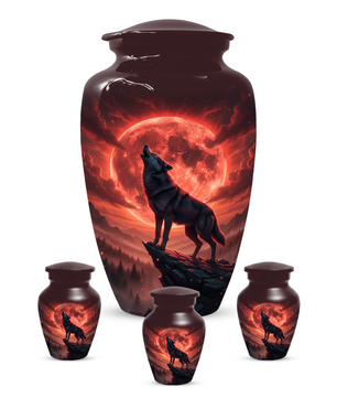 Wolf Urn for Dad – Custom Howling Wolf Cremation Urns for Ashes