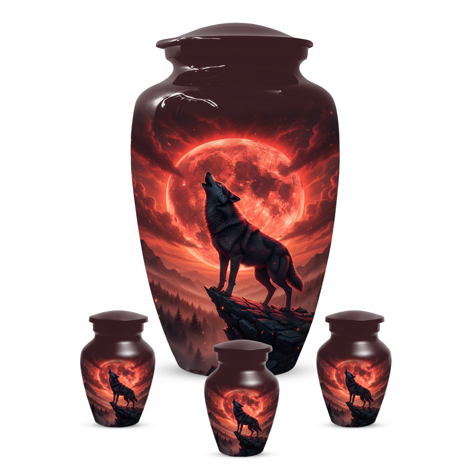 Wolf Urn for Dad – Custom Howling Wolf Cremation Urns for Ashes