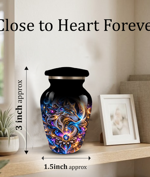 Personalized Adult Cremation Urn for Ashes, Celestial Wolf Memorial Urn, Fantasy Wolf Aluminum Cremation Urn