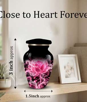 Pink Rose Cremation Urn for Ashes | Personalized Floral Memorial Urn | Handmade Adult Urn for Human Ashes