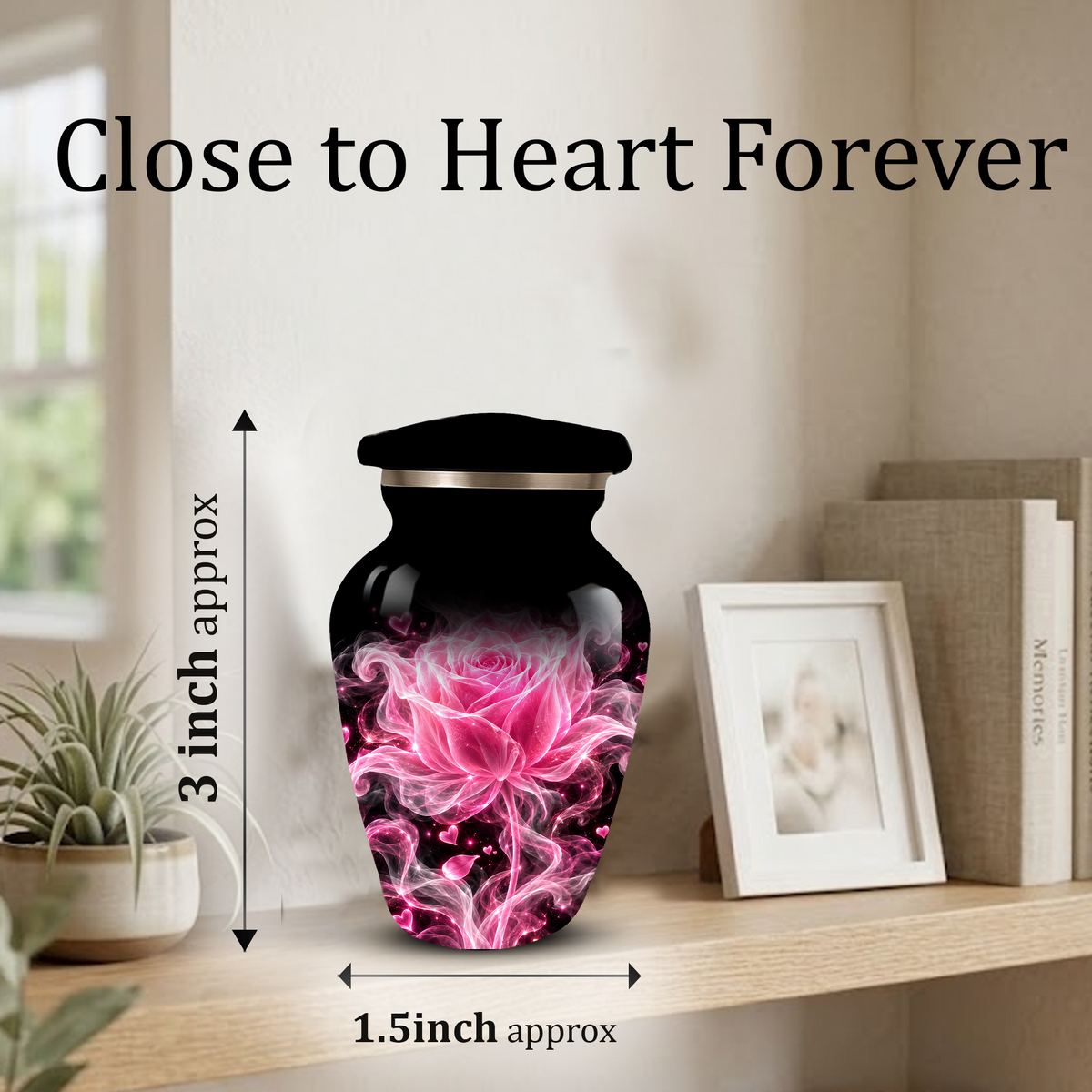 Pink Rose Cremation Urn for Ashes | Personalized Floral Memorial Urn | Handmade Adult Urn for Human Ashes
