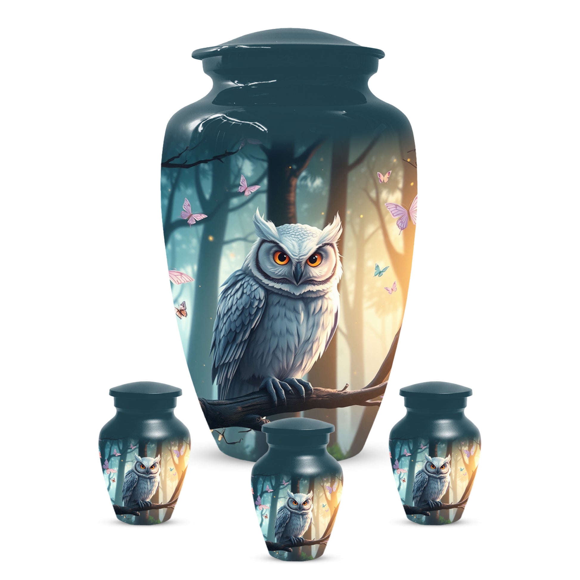 Snowy Owl Urn for Mom – Custom Owl Cremation Urns for Ashes | Adult Female Funeral Keepsake