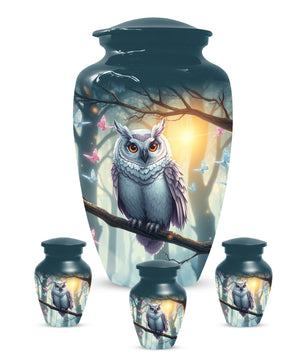 Personalized Owl Urn for Mom – Custom Owl Cremation Urn for Ashes