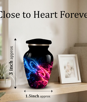 Cosmic Hands Cremation Urn for Adult Ashes, Blue and Pink Galaxy Memorial Urn, Personalized Funeral Urn for Human Ashes, Celestial Keepsake