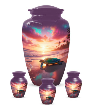Sea Turtle Urn for Human Ashes | Beach Themed Adult Cremation Urn, Ocean Memorial Urn