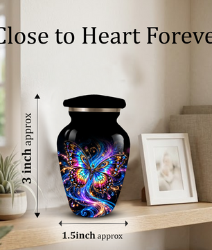 Colorful Butterfly Cremation Urn for Adult Ashes, Personalized Memorial Urn, Rainbow Butterfly Adult Urn for Human Ashes, Celestial Funeral Urn