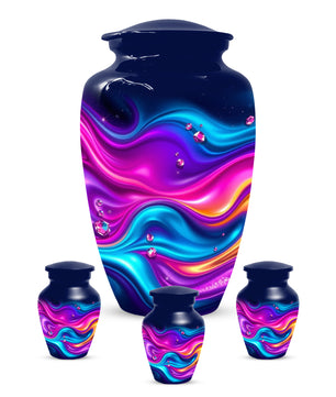 Abstract Wave Urn for Dad – Custom Keepsake Cremation Urn for Ashes