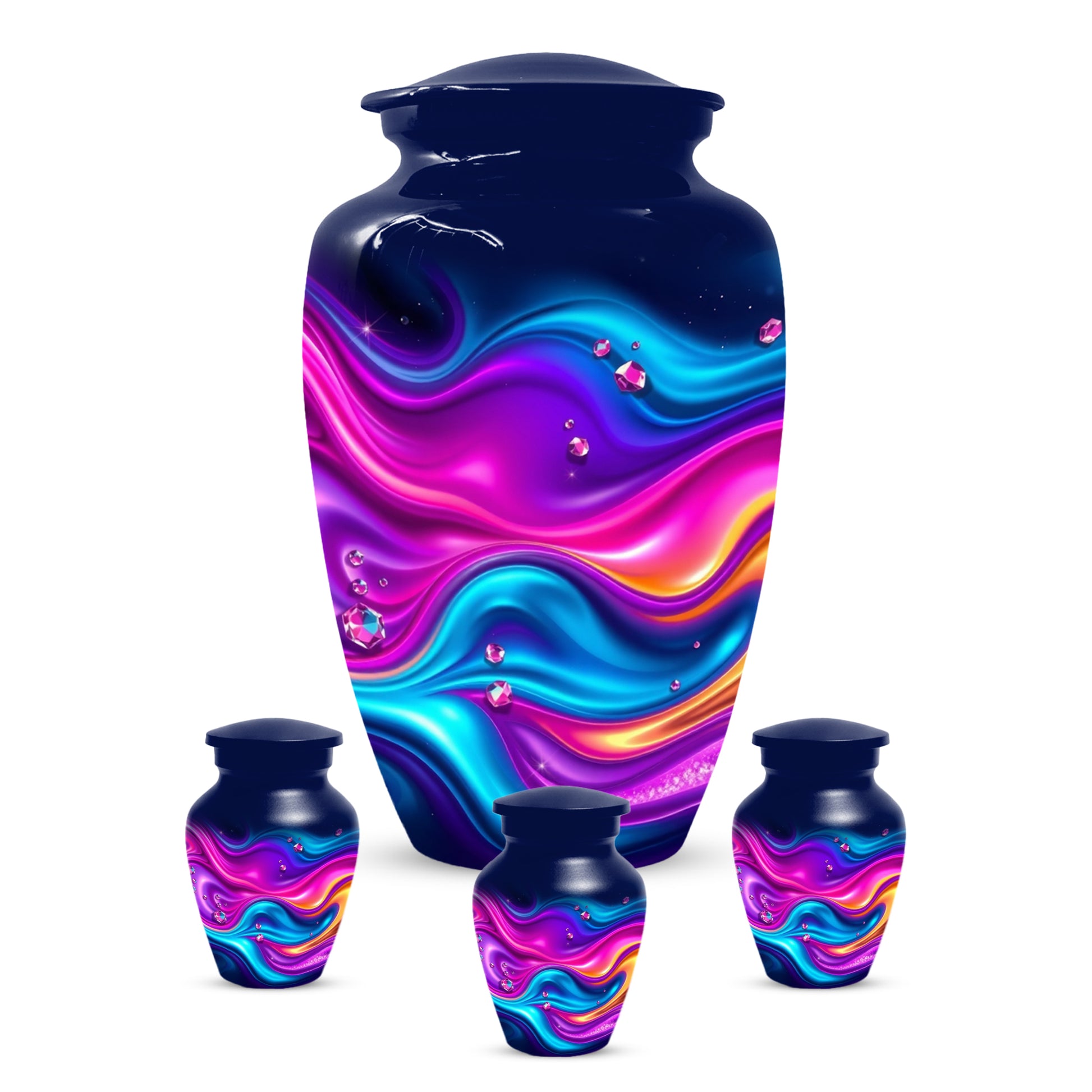 Abstract Wave Urn for Dad – Custom Keepsake Cremation Urn for Ashes
