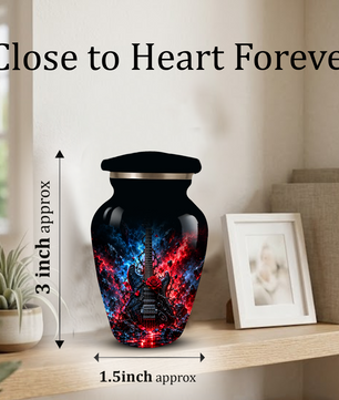 Personalized Electric Guitar Cremation Urn for Ashes, Black Adult  Memorial Urn, Music Lover Tribute Urn