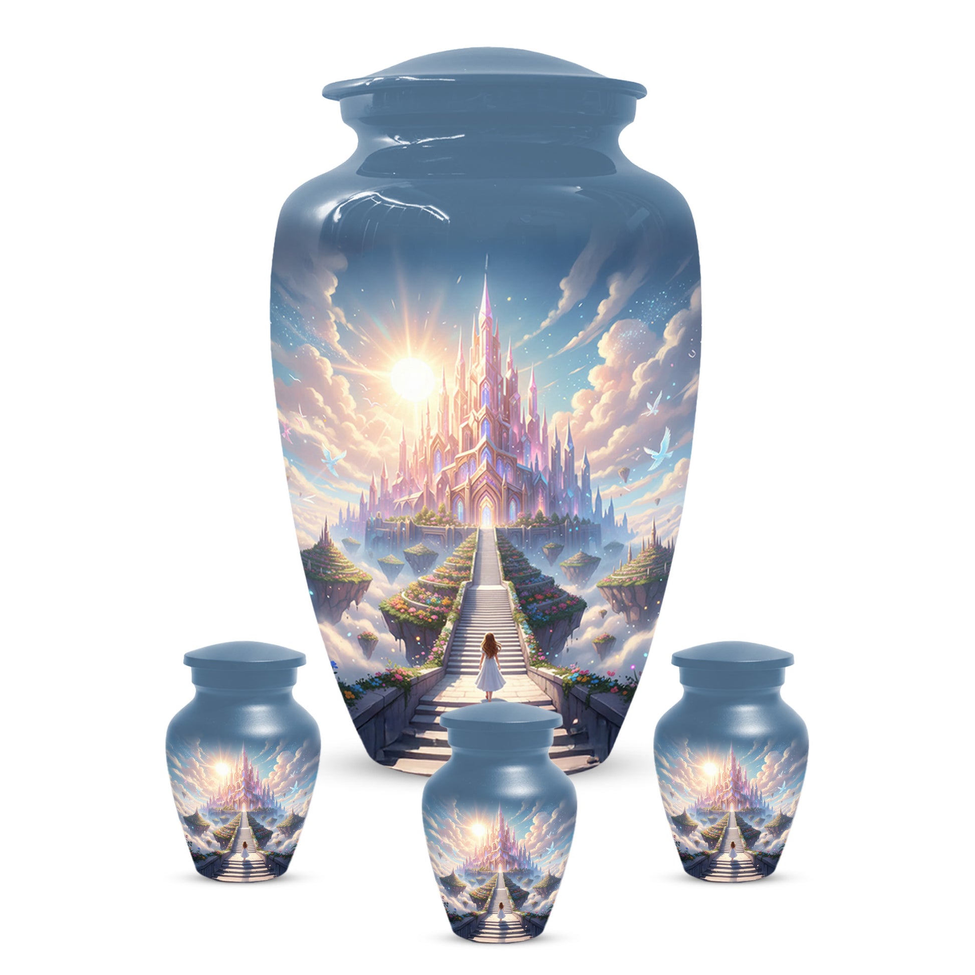 Heaven Stairway Urn for Mom – Custom Angel Memorial Cremation Urn for Ashes