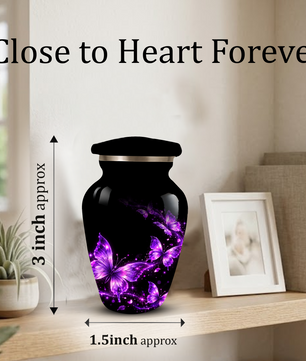 Purple Butterfly Cremation Urn for Ashes | Personalized Adult Memorial Urn | Handmade Butterfly Urn for Human Ashes