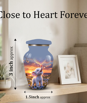 Elephant Cremation Urn for Ashes | Personalized Elephant Memorial Urn | Cute Elephant Urn